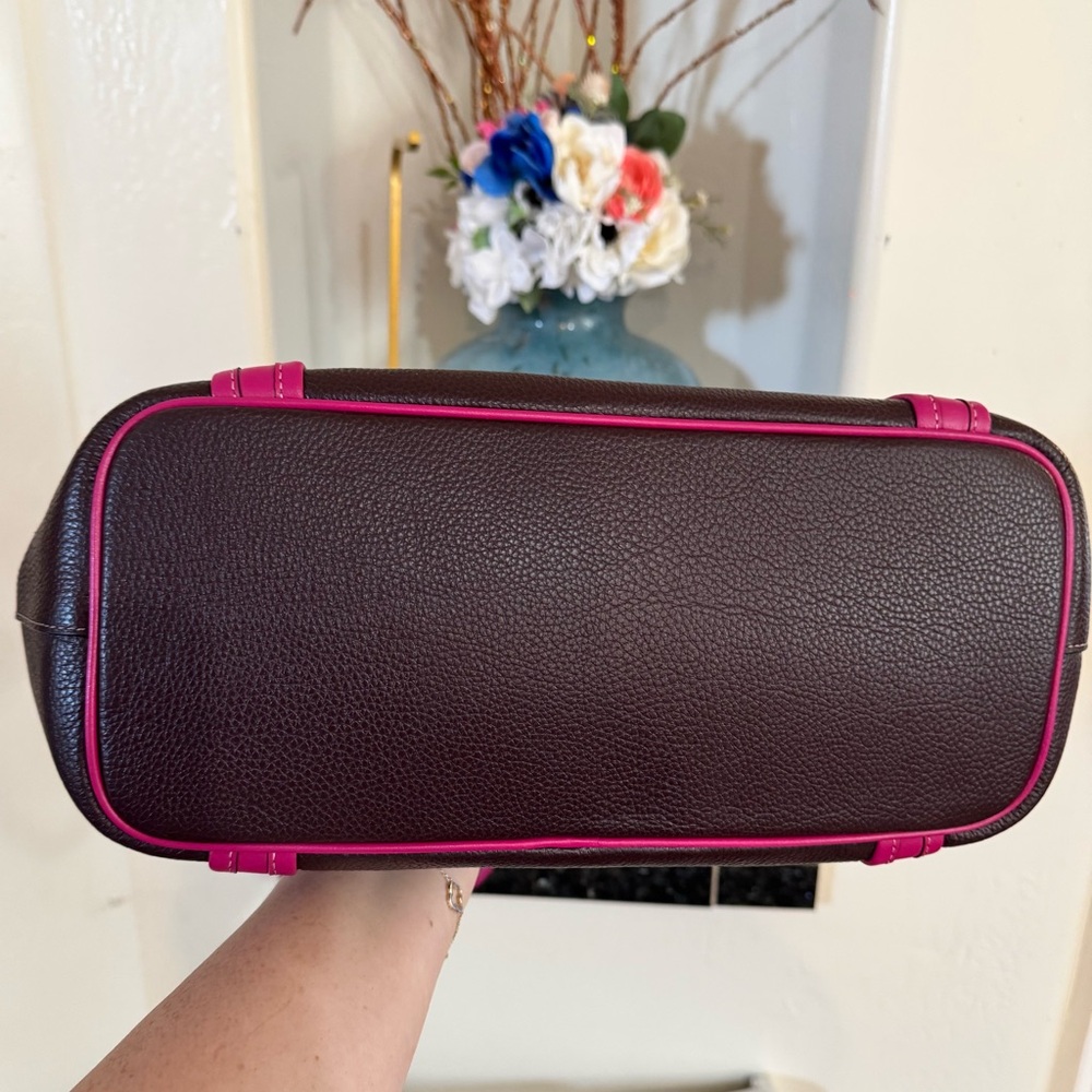 Coach Ashton Tote Bag #CM080 Oxblood & Fuchsia Pebble Leather $450 Retail - NWT - Picture 12 of 14